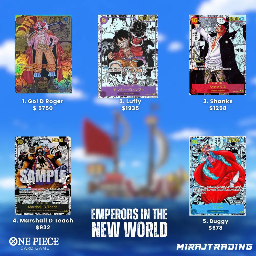 5 Chase Cards in One Piece Emperors in the New World
