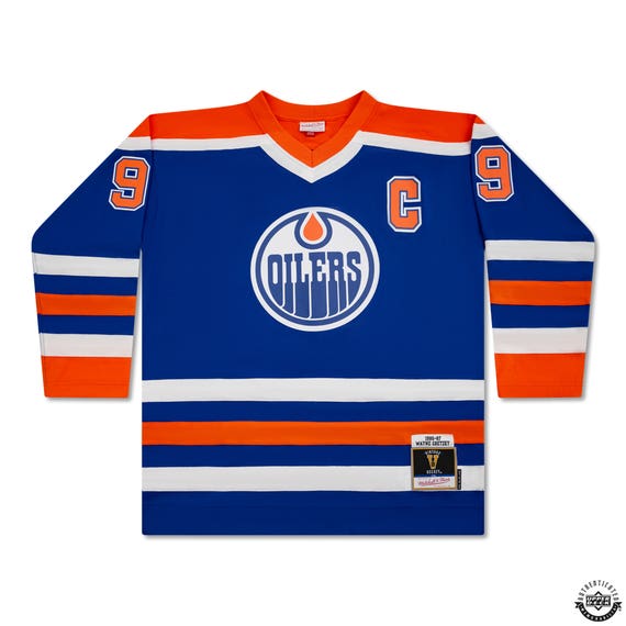 Wayne Gretzky Autographed Vintage Throwback Blue Mitchell & Ness 1986-87 Edmonton Oilers Jersey - Miraj Trading