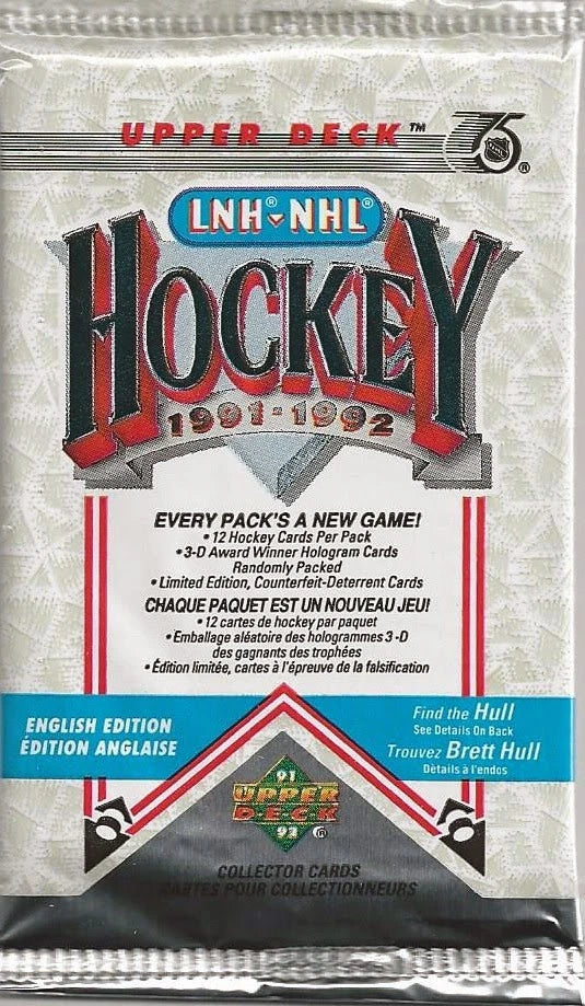 1991-92 Upper Deck NHL Hockey Pack (Lot of 24 packs) - Miraj Trading