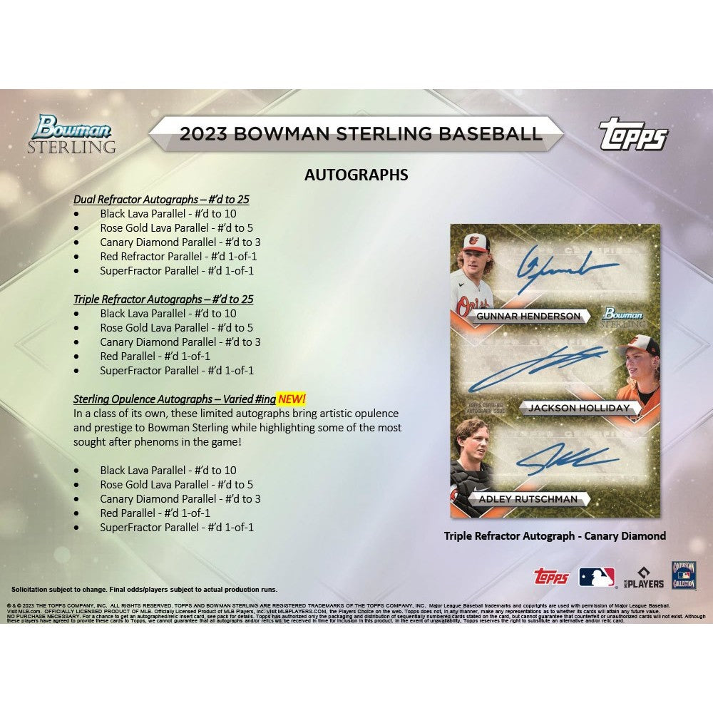 2023 Bowman Sterling Baseball Hobby Box (Pre-Order) - Miraj Trading