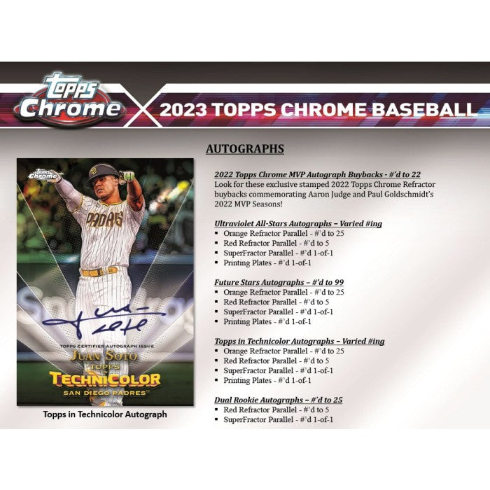 2023 Topps Chrome Baseball Hobby Box (Pre-Order) - Miraj Trading