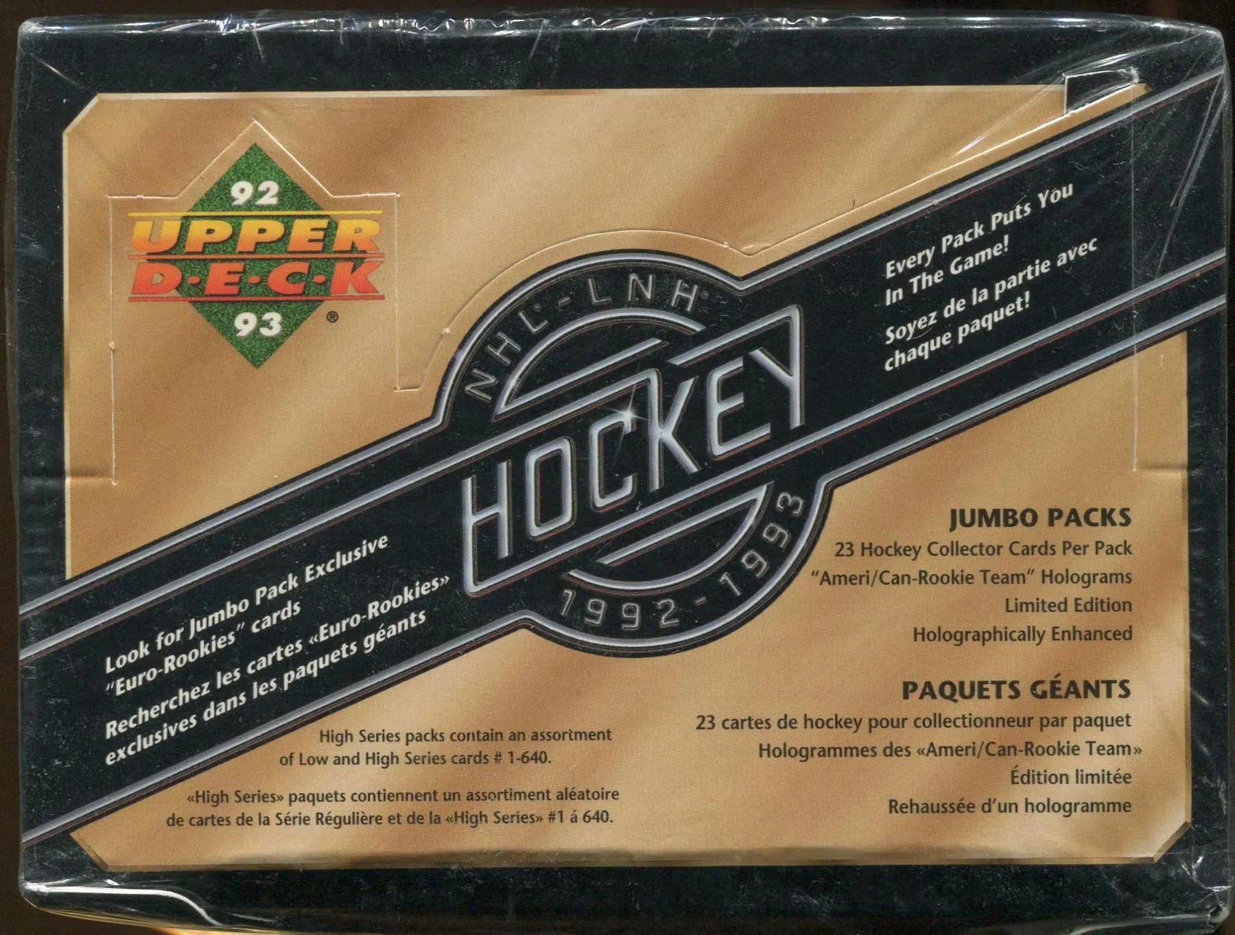 1992-93 Upper Deck High Series Hockey Jumbo Hobby Box - Miraj Trading