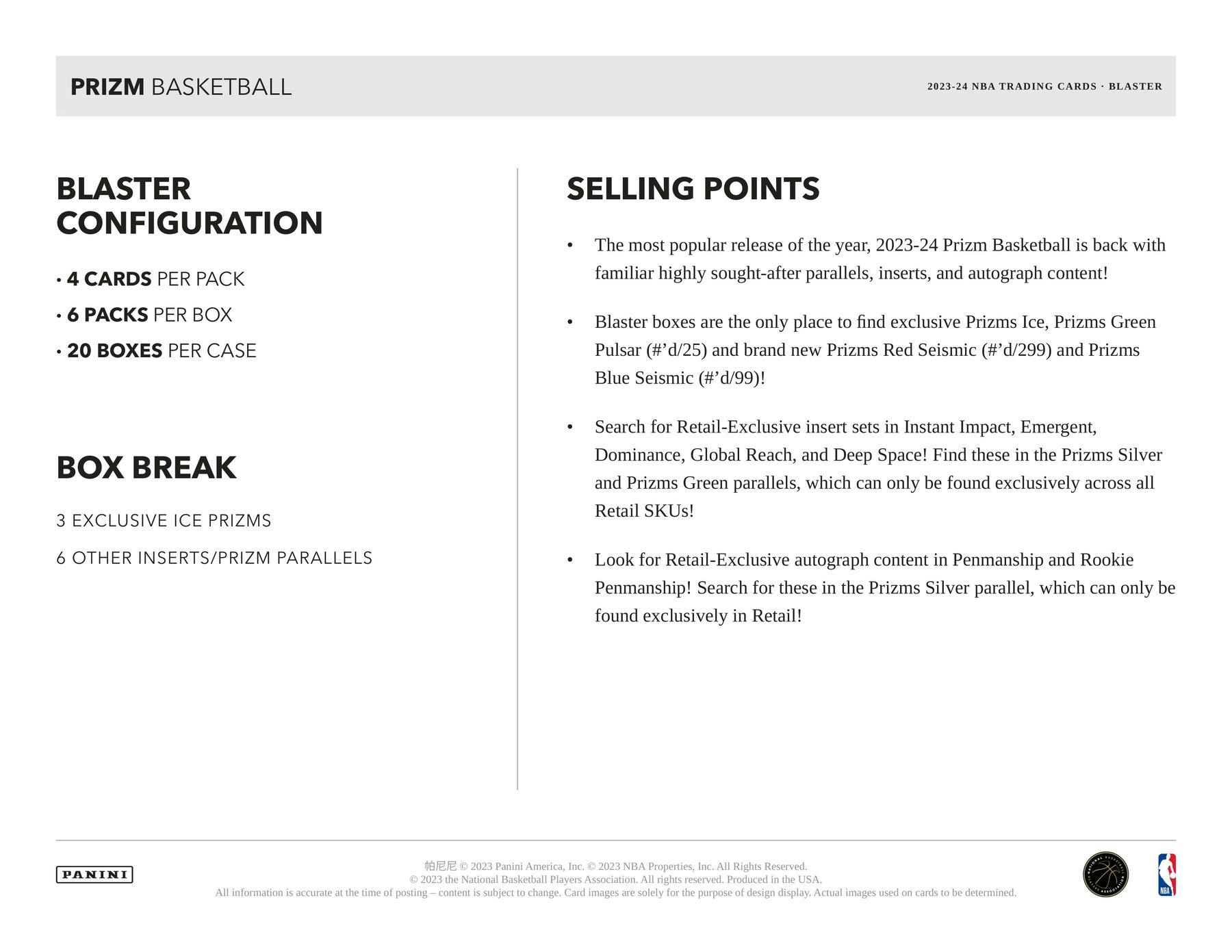 2023-24 Panini Prizm Basketball Blaster Box (Green Wave Prizms) - Miraj Trading