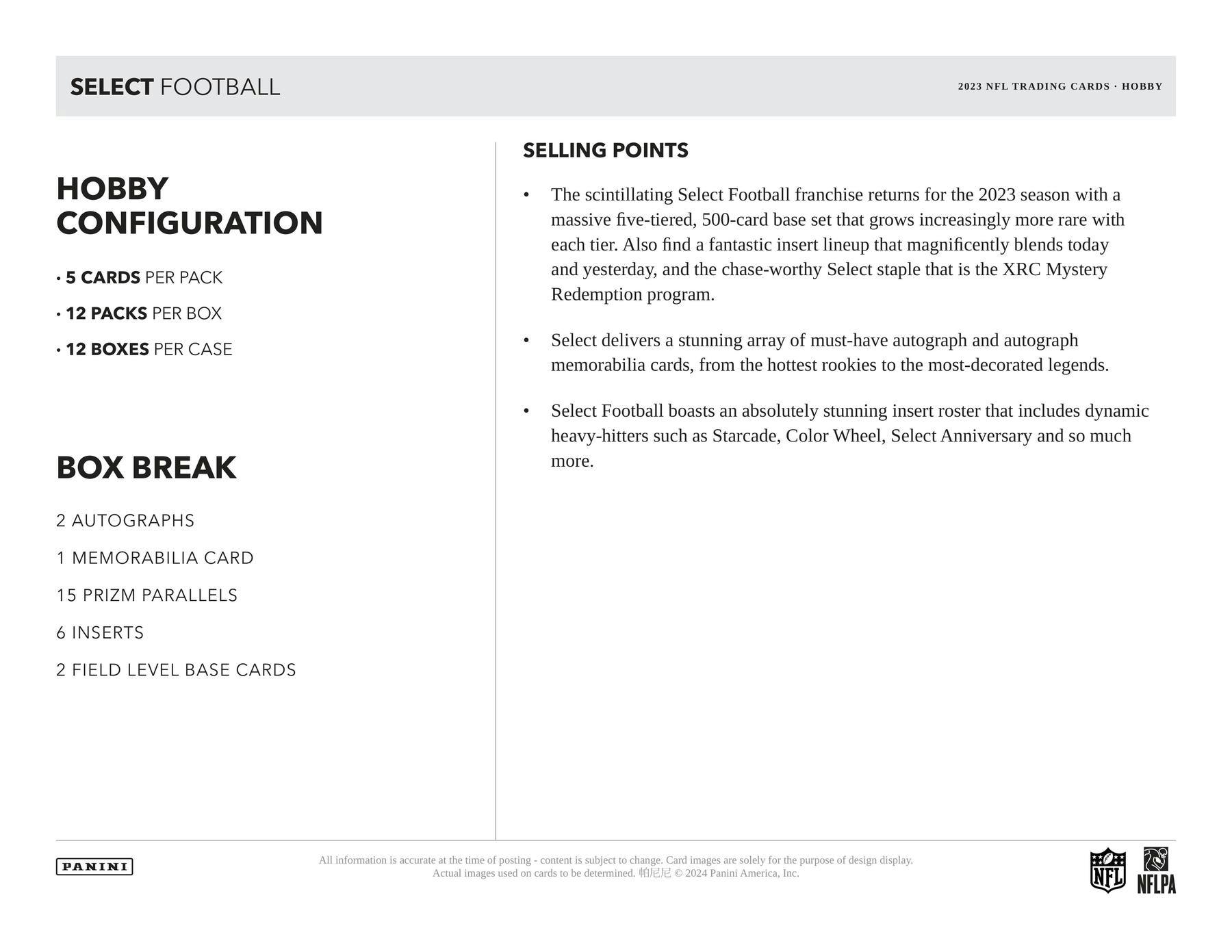 2023 Panini Select Football Hobby Box - Miraj Trading