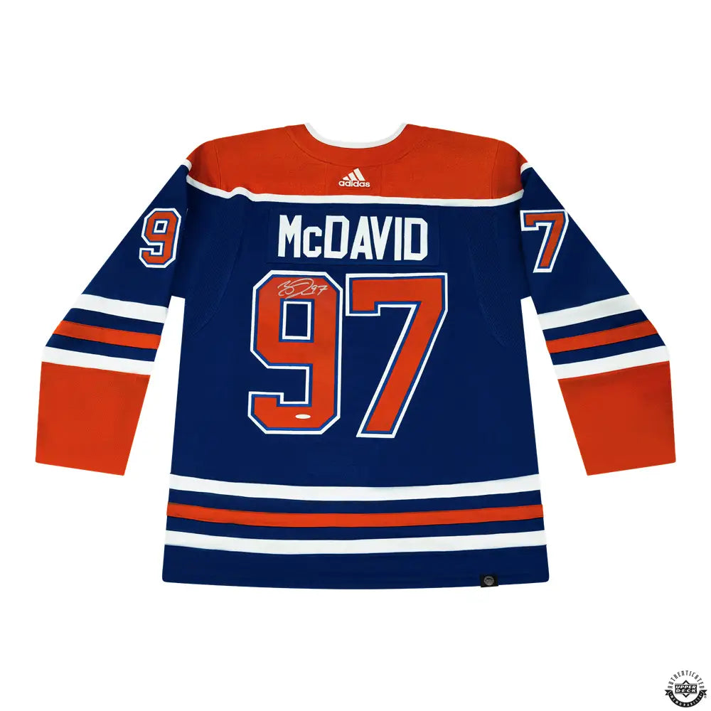Connor McDavid Autographed Blue Adidas Edmonton Oilers Jersey - Miraj Trading