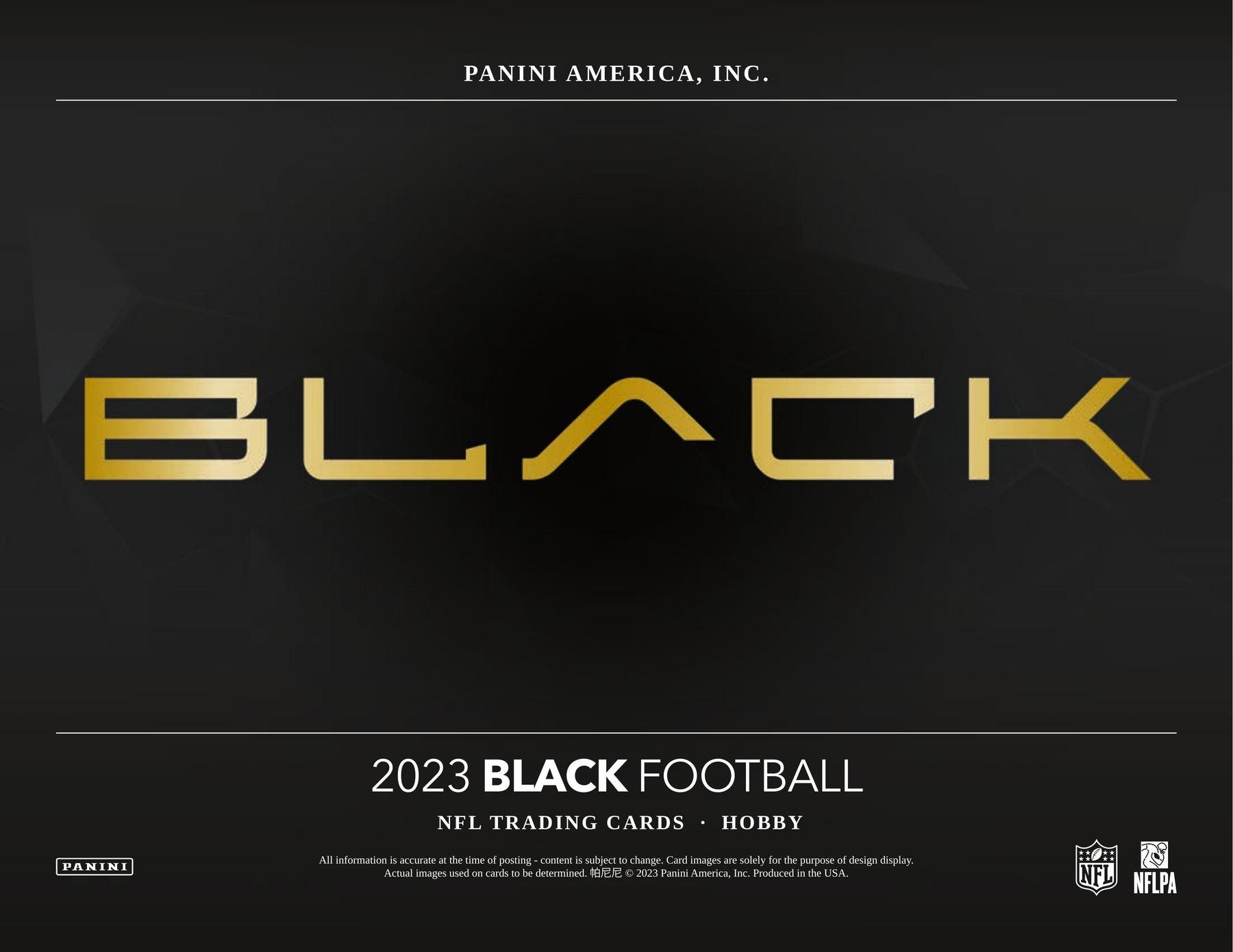 2023 Panini Black Football Hobby Box - Miraj Trading