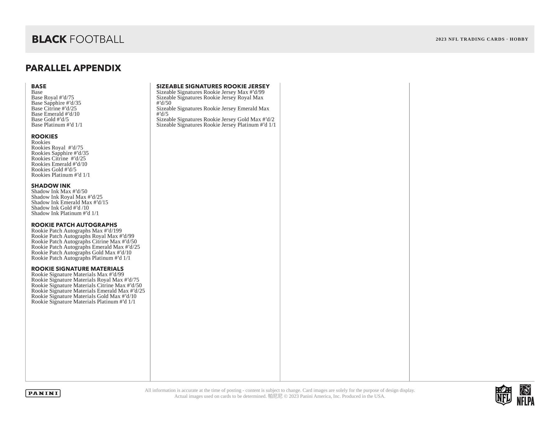 2023 Panini Black Football Hobby Box - Miraj Trading