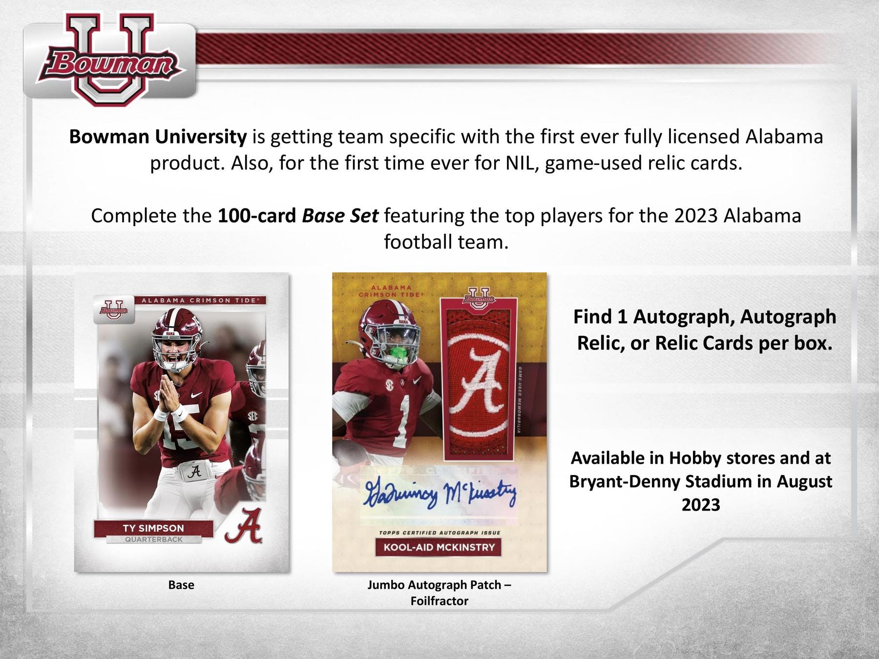 2023 Bowman University Alabama Football Hobby Box (Pre-order) - Miraj Trading