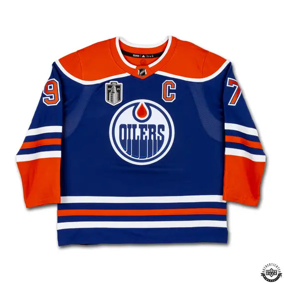 Connor McDavid Autographed 2023-24 Edmonton Oilers Stanley Cup Final Embroidery Blue Authentic Adidas Jersey - Miraj Trading