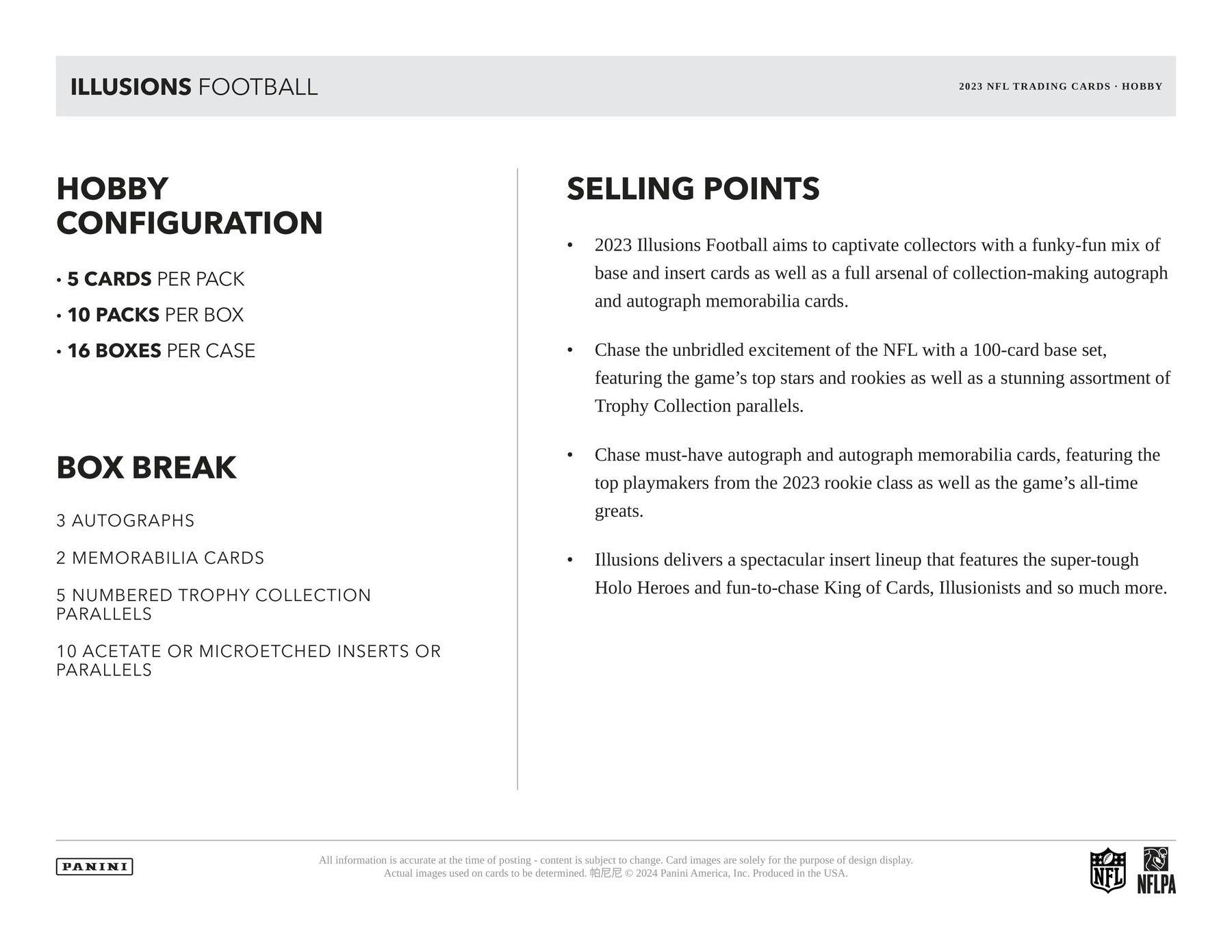 2023 Panini Illusions Football Hobby Box - Miraj Trading