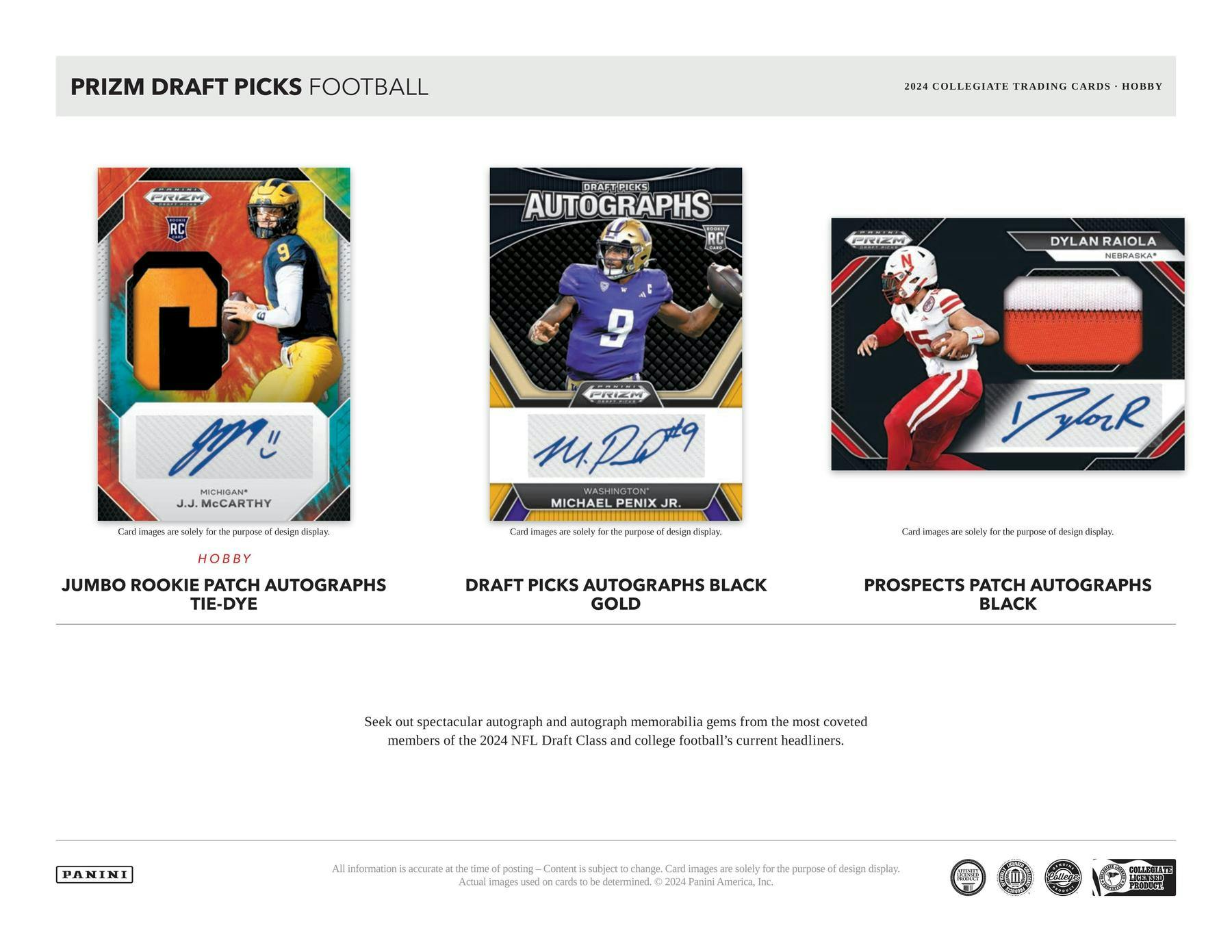 2024 Panini Prizm Draft Picks Football Hobby Box - Miraj Trading