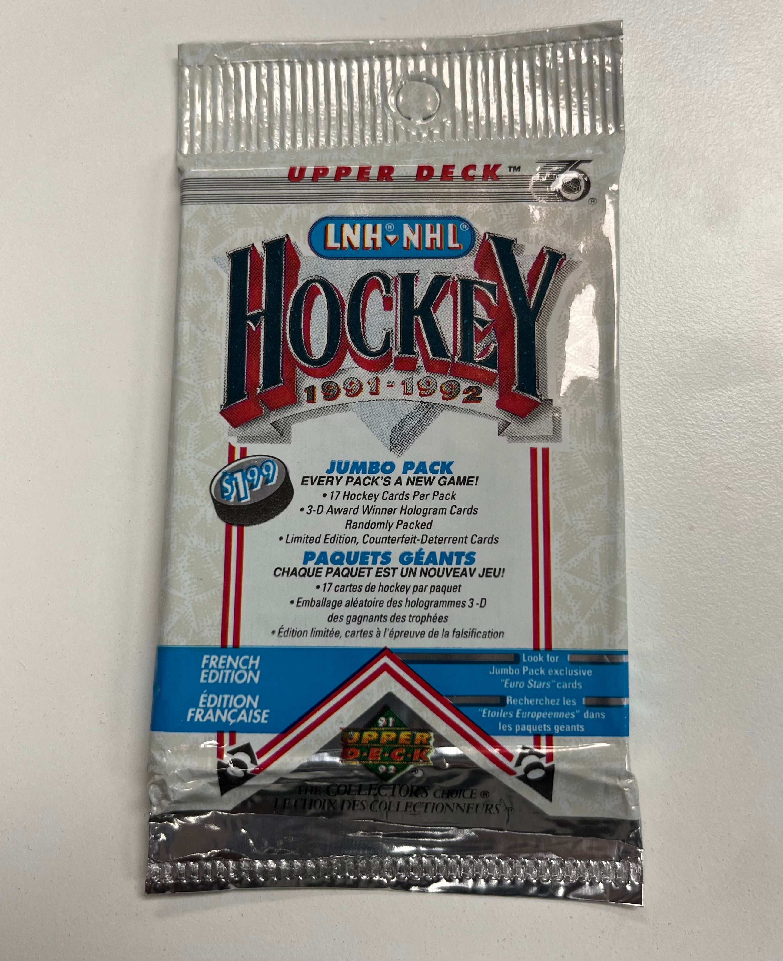 1991-92 Upper Deck NHL Jombo Pack (French Edition) (Lot of 4) - Miraj Trading