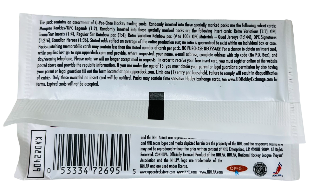 2009 NHL O-Pee-Chee Hockey Picture Card Pack (21 Packs a Lot) - Miraj Trading