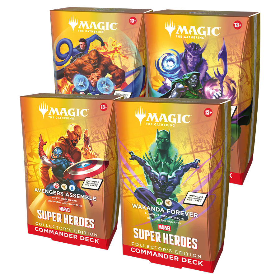 mtg commander deck releases Magic The Gathering Marvel Super Heroes Collectors Edition (Set of 4) Language:English These Are The Best Each Sample Pack contains white