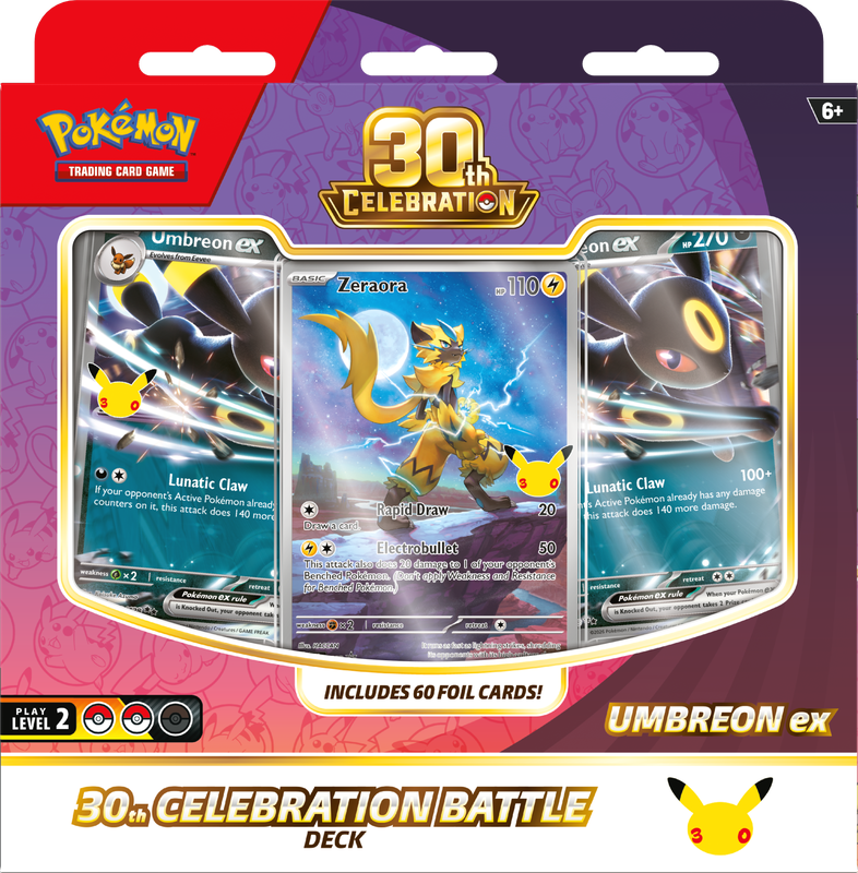 Decks de combat Pokémon 30ème anniversaire Mentali EX / Noctali EX (Précommande)