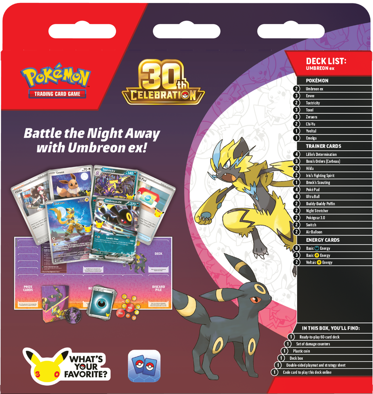 Decks de combat Pokémon 30ème anniversaire Mentali EX / Noctali EX (Précommande)
