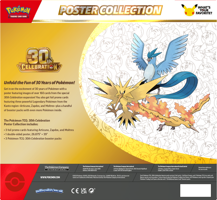 Collection d'affiches Célébration 30e anniversaire de Pokémon (Précommande)