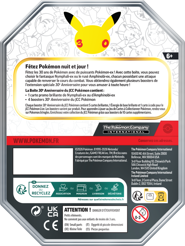 Pokemon 30th Celebration Tin (French) (Pre-Order) - Miraj Trading