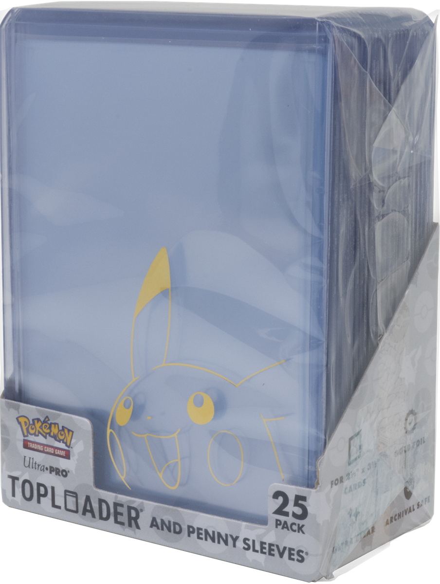 are pokemon cards 35pt Pokemon Combo Toploader 3X4 35PT With Standard Size Sleeves Pikachu (2