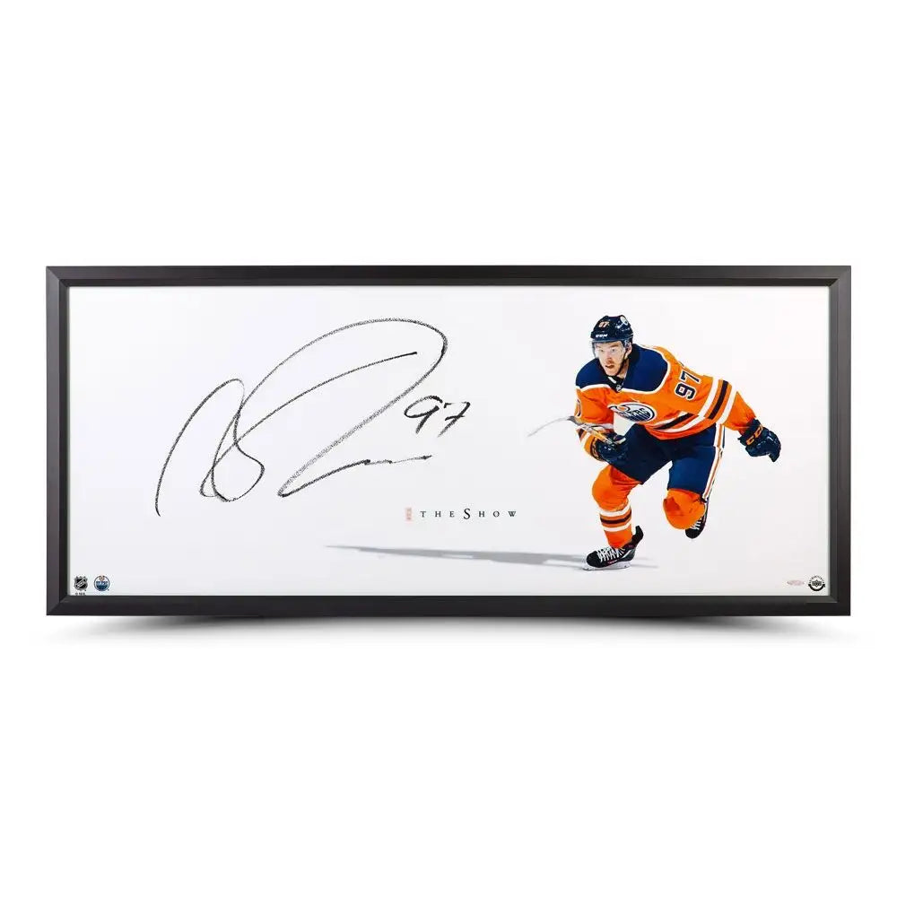 Connor McDavid Autographed "The Show Point of Attack” Framed Autographed Print - Miraj Trading