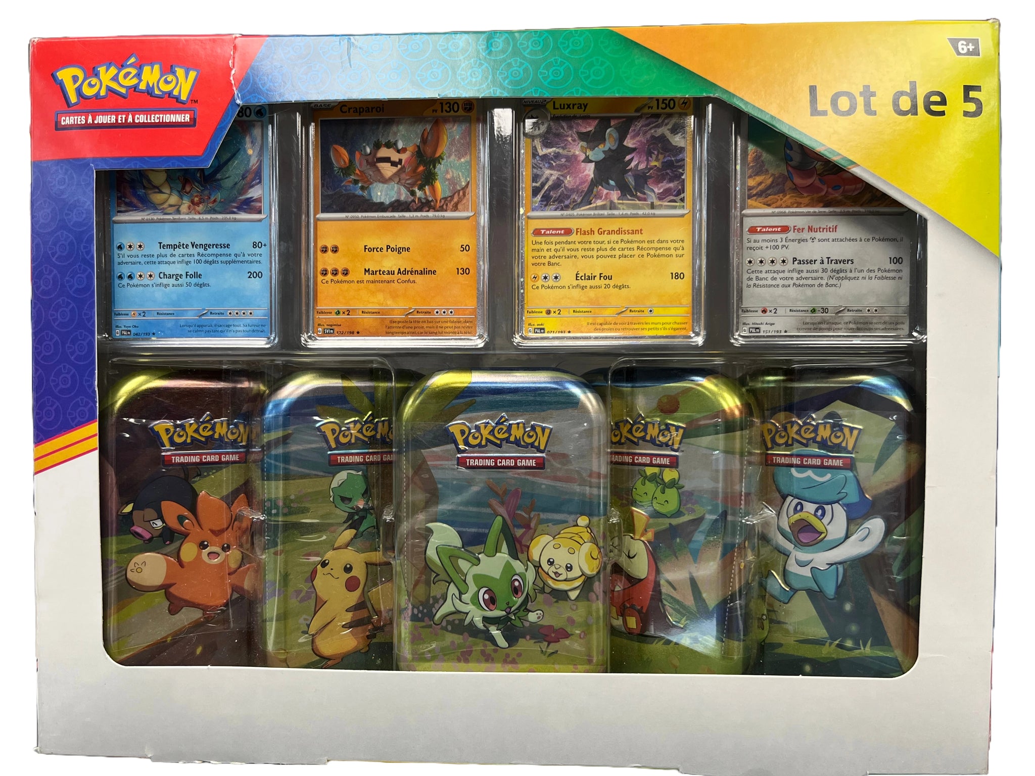 pokémon trading card game: paldea friends mini tin 5-pack Pokemon Paldea Friends 5-Packs Mini Tins Collection Box (French)