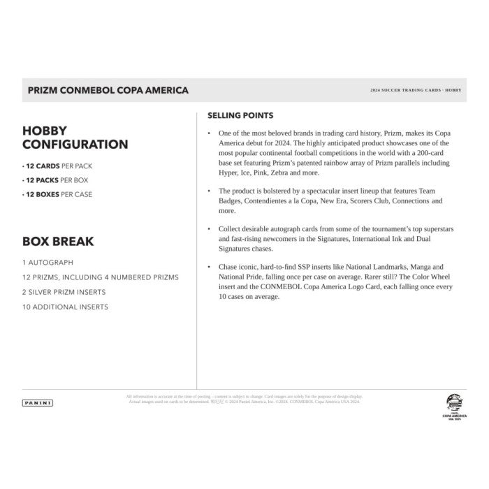2023-24 Panini Prizm COPA America Soccer Hobby Box - Miraj Trading