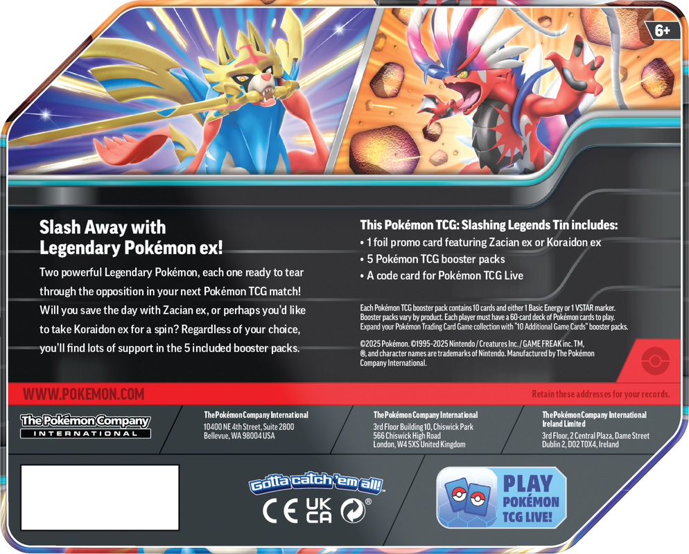 Pokemon Slashing Legends Tin (Set of 2)(Pre-Order) - Miraj Trading
