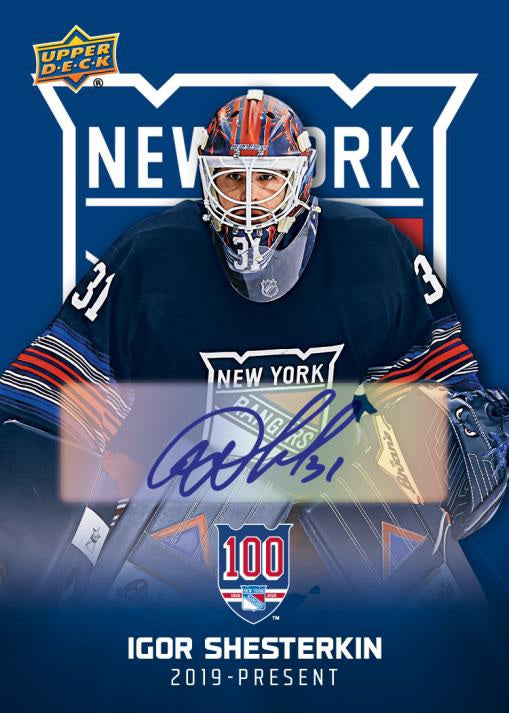 2025-26 Upper Deck New York Rangers Centennial Hockey Hobby Case (Case of 16 Tins) (Pre-Order) - Miraj Trading