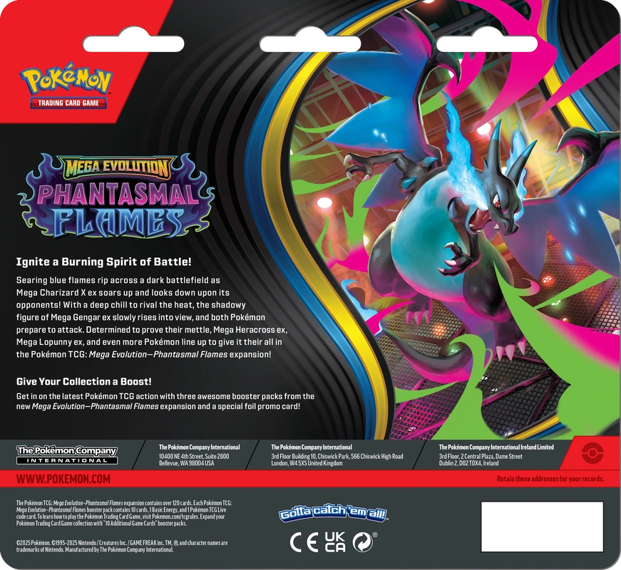 Pokemon Phantasmal Flames 3 Pack Blister (Pre-Order) - Miraj Trading