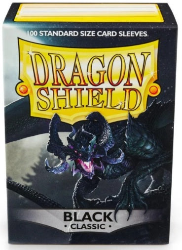 Dragon Shield: Standard Black Classic Card Sleeves - 100ct - Miraj Trading