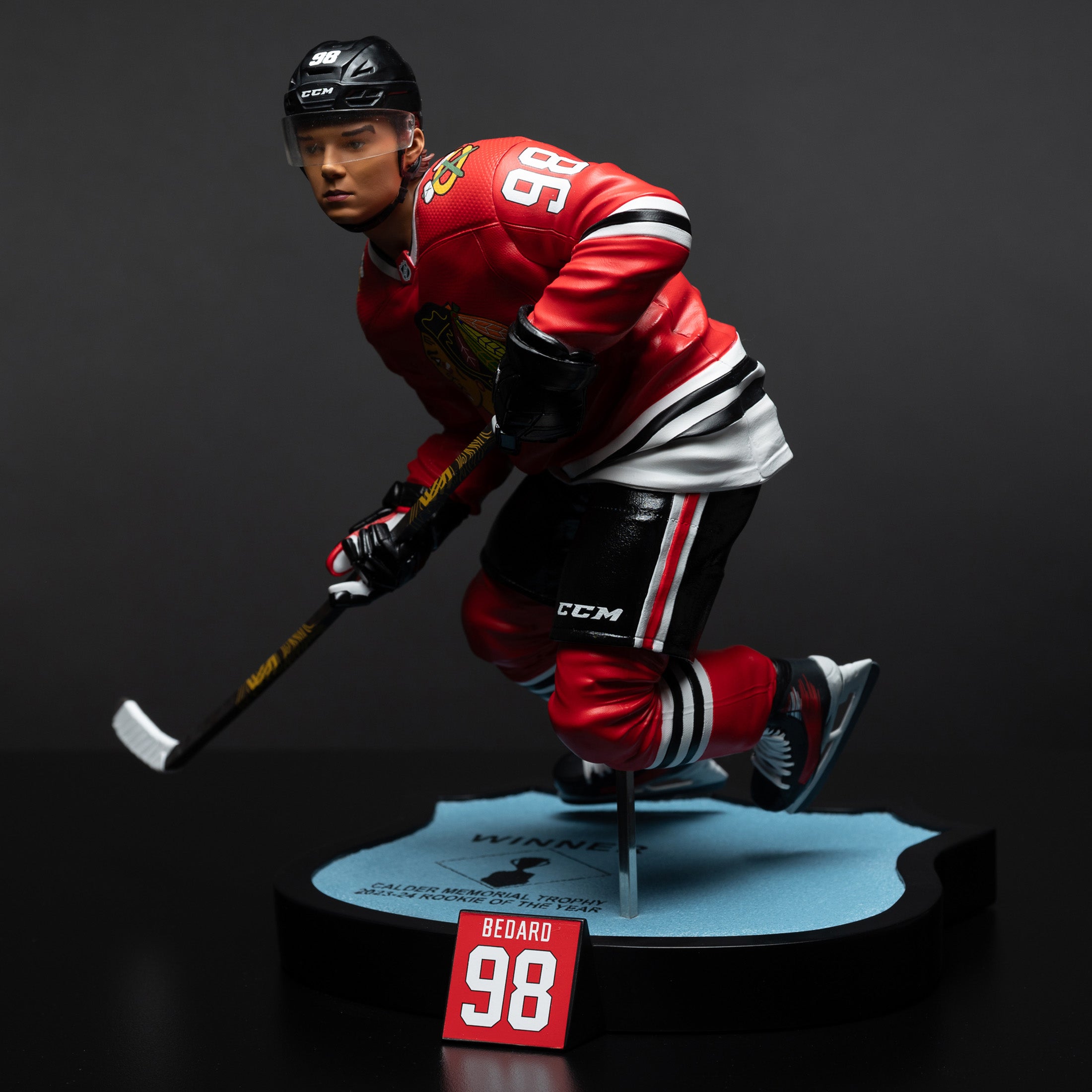 NHL Resin Statue Conner Bedard Chicago BlackHawks Limited Edition (Numbered to 300) - Miraj Trading