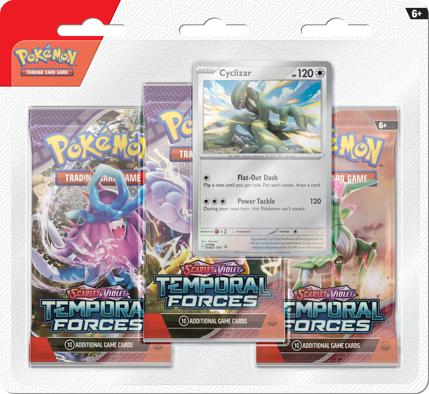 Pokemon Scarlet And Violet Temporal Forces 3 Pack Blister Pack (Pre-Order) - Miraj Trading