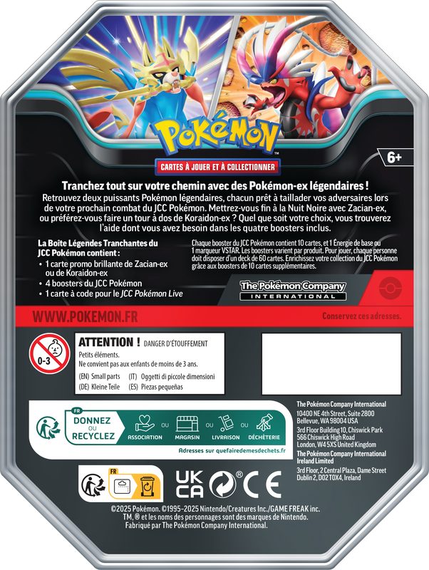Pokemon Slashing Legends Tin (Set of 2)(French)(Pre-Order) - Miraj Trading