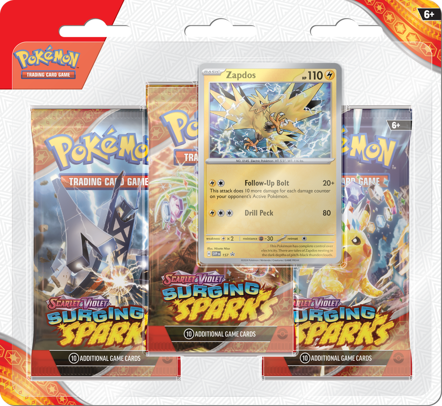 Pokemon Scarlet & Violet Surging Sparks 3 Pack Blister (French) - Miraj Trading