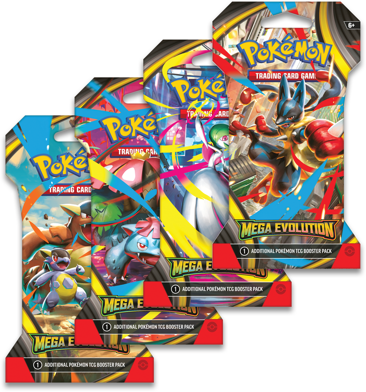 pokemon booster pack types Pokemon Mega Evolution Sleeved Booster Pack (Lot Of 12 Sleeves)