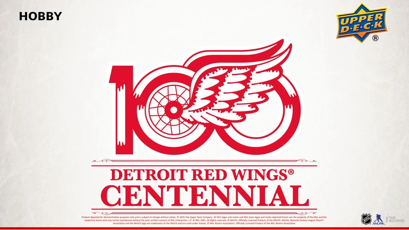 2025-26 Upper Deck Detroit Red Wings Centennial Hobby Tin Case (Case of 16 tins) (Pre-Order) - Miraj Trading