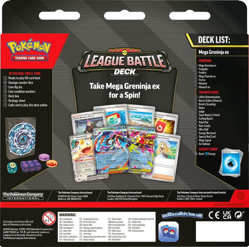 Pokemon Battle League Deck Mega Greninja EX (Pre-Order)