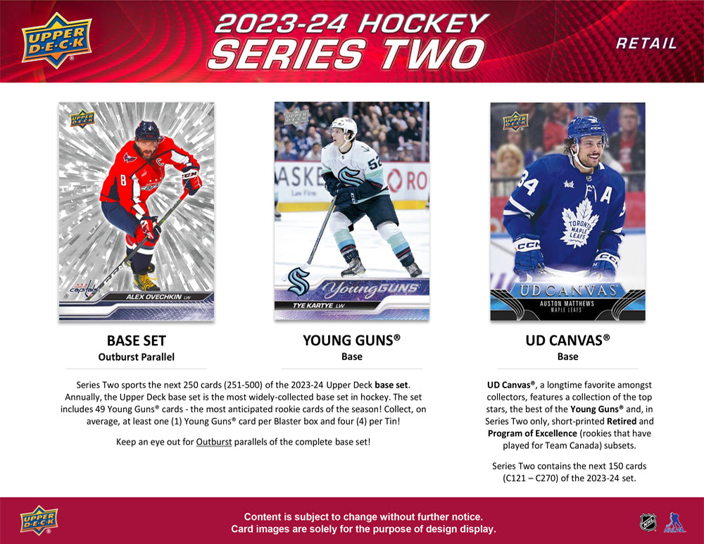 2023-24 Upper Deck Series 2 Hockey Tin Master Case (Case of 12 Boxes) (Pre-Order) - Miraj Trading