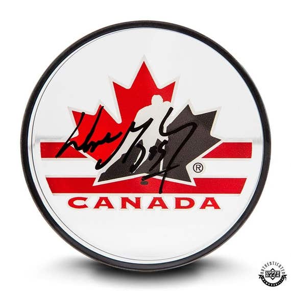 Wayne Gretzky Autographed Team Canada Acrylic Puck - Miraj Trading