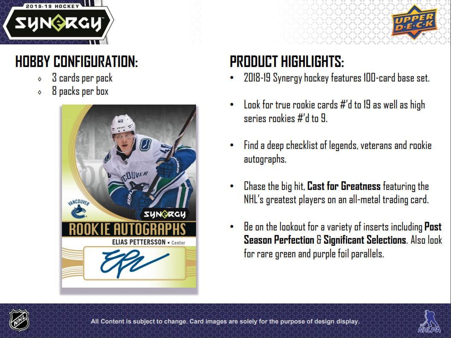 2018-19 Upper Deck Synergy Hockey Hobby Box - BigBoi Cards