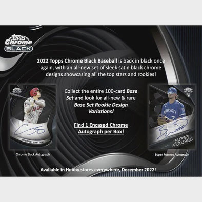 2022 Topps Chrome Black Baseball Hobby Box - Miraj Trading