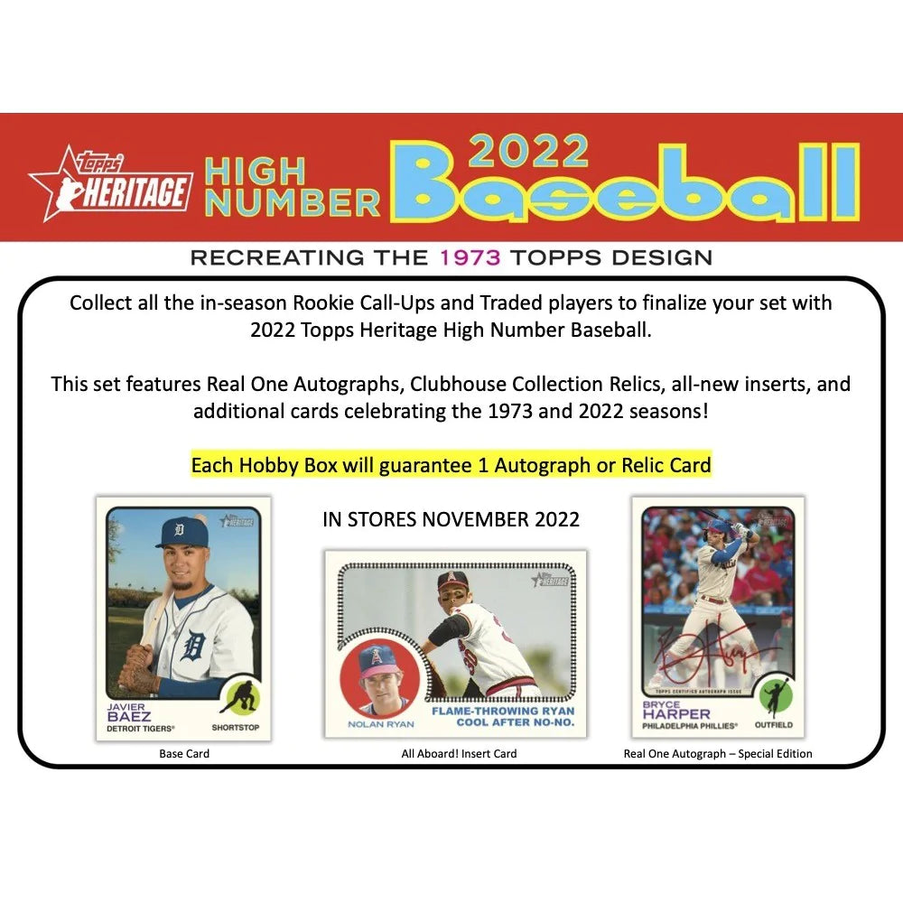 2022 Topps Heritage High Number Baseball Hobby Box (pre-order) - Miraj Trading