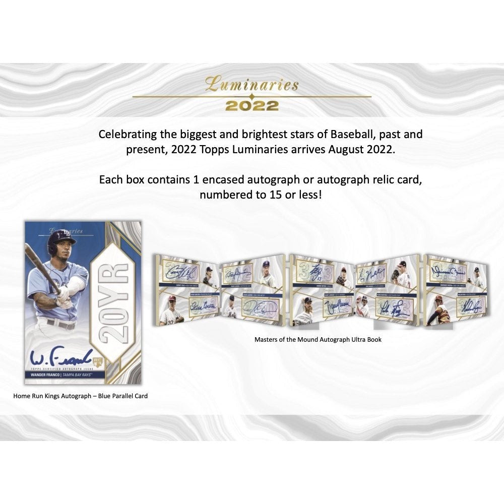 2022 Topps Luminaries Baseball Hobby Box (COMING SOON !) - Miraj Trading