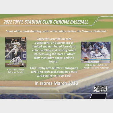 2022 Topps Stadium Chrome Baseball Hobby Box (Pre-Order) - Miraj Trading