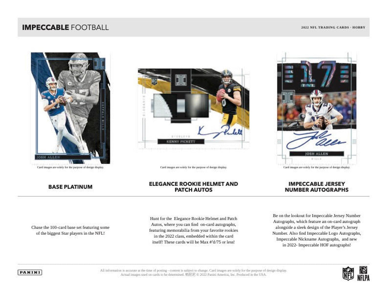 2022 Panini Impeccable Football Hobby Box - Miraj Trading