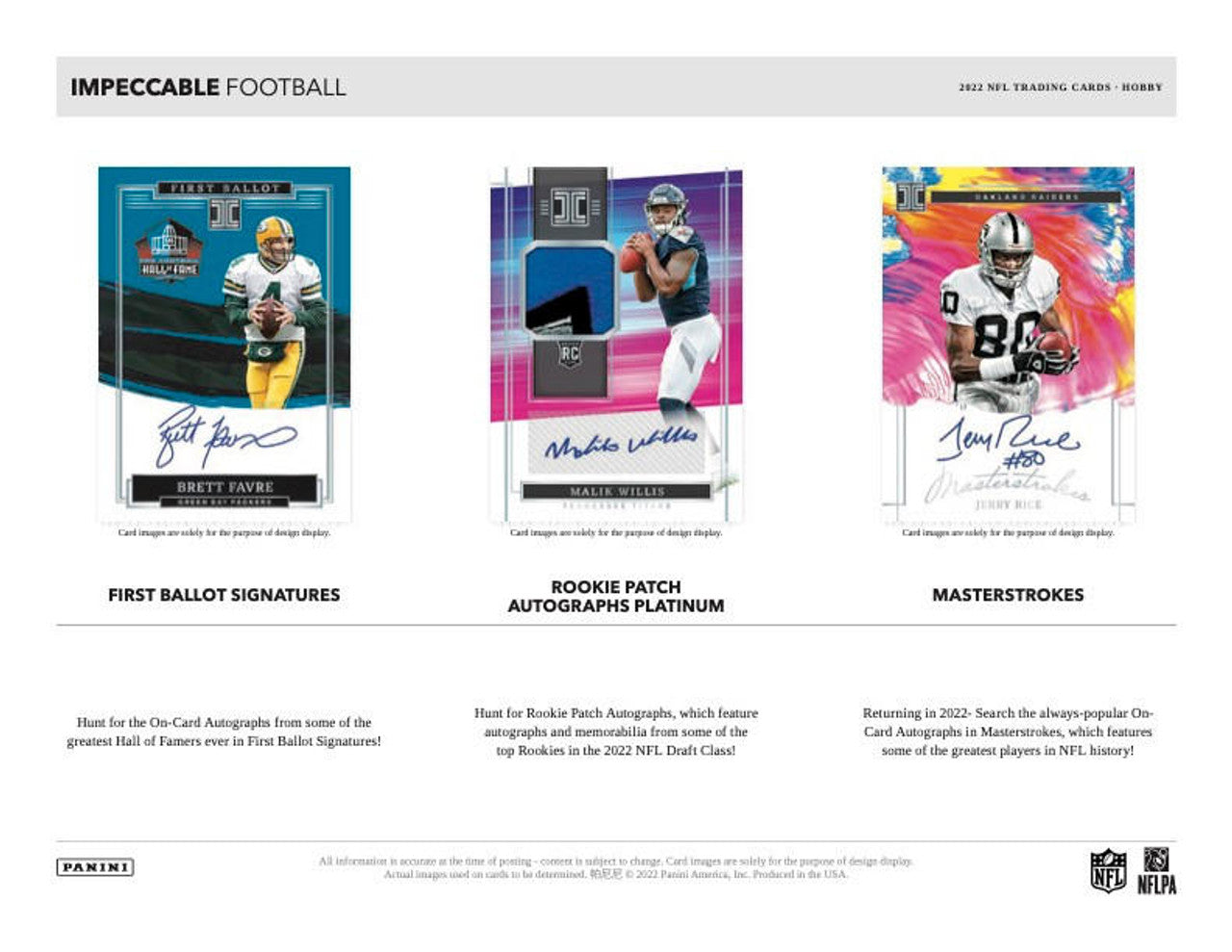 2022 Panini Impeccable Football Hobby Box - Miraj Trading