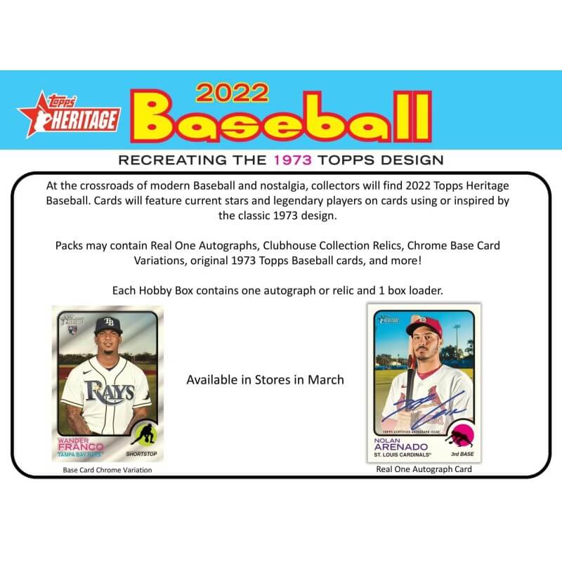 2022 Topps Heritage Baseball Hobby Box - Miraj Trading