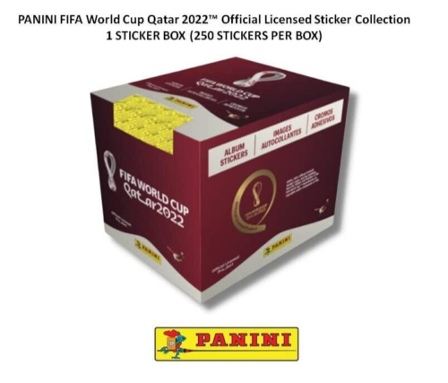 2022 Panini World Cup Soccer Sticker Album and Box