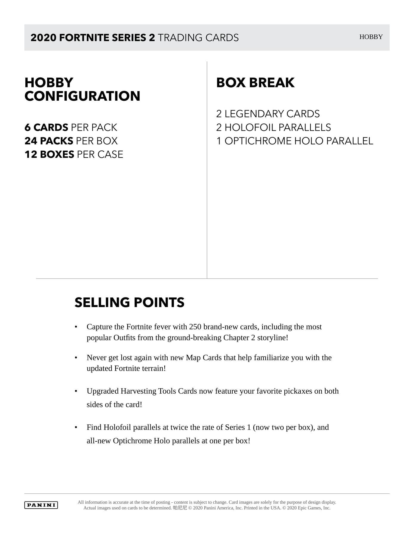 2020 Fortnite Series 2 Trading Cards Hobby Box - Miraj Trading