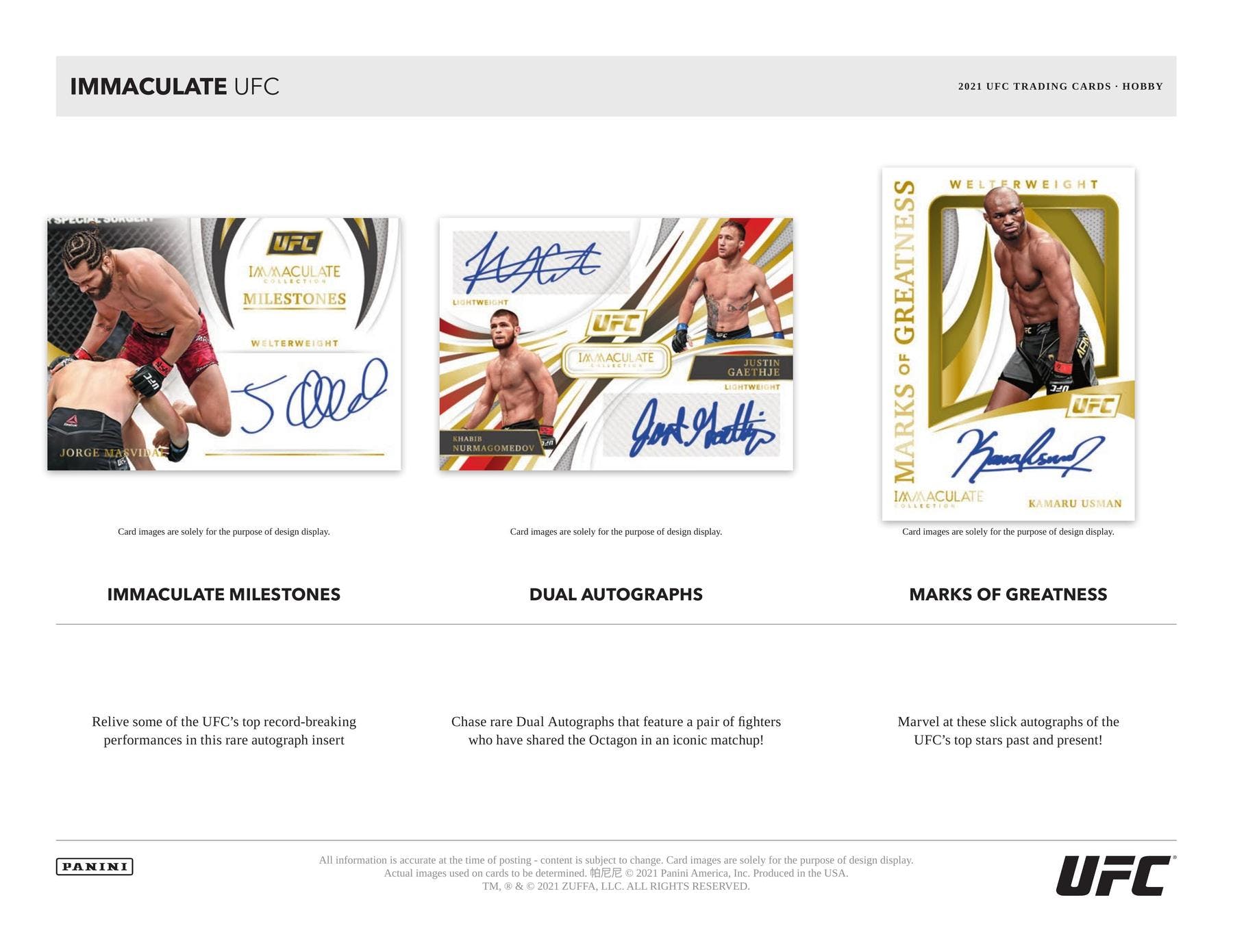 2021 Panini Immaculate UFC Hobby Box - Miraj Trading